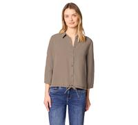 Hemdbluse STREET ONE, Damen, Gr. 38, light terra mocha, Stoff, 100% Lyocell, unifarben, klassisch normal, V-Ausschnitt, Bündchen, Blusen Hemdbluse, mit 3/4 Ärmeln (43232112-38) light terra mocha