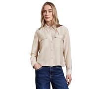 Langarmbluse STREET ONE, Damen, Gr. 46, beige (smooth sand beige), Stoff, 88% Viskose, 12% Polyamid, unifarben, klassisch normal, V-Ausschnitt, Bündchen, Blusen, mit Knopfleiste (29629339-46) smooth s
