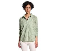 Langarmbluse STREET ONE, Damen, Gr. 34, grün (soft moss grün), Web, 100% Baumwolle, unifarben, normal normal, V-Ausschnitt, Manschette, Blusen, aus reiner Baumwolle (86600736-34) soft moss grün