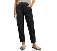 Stoffhose STREET ONE, Damen, Gr. 46, Länge 28, schwarz, Web, 98% Baumwolle, 2% Elasthan, unifarben, comfort fit knöchelfrei, Hosen Stoffhose, im Papertouch (16827815-46) schwarz