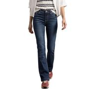 Bootcut-Jeans STREET ONE "Style Blaire", Damen, Gr. 33, Länge 32, dunkelblau washed, Denim/Jeans, Obermaterial: 72% Baumwolle, 27% Polyester, 1% Elasthan, unifarben, slim fit lang, Jeans, im Slim Fit
