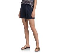 Shorts STREET ONE, Damen, Gr. 34, blau (shadowed navy), Stoff, 100% Viskose, unifarben, loose fit kurz, Hosen Shorts, mit Gürtel (47632657-34) shadowed navy