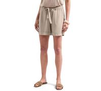 Shorts STREET ONE, Damen, Gr. 44, sepia sand, Stoff, 100% Viskose, unifarben, loose fit kurz, Hosen Shorts, mit Gürtel (23361755-44) sepia sand