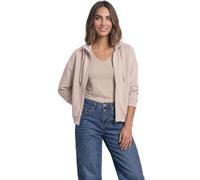 Sweatjacke STREET ONE, Damen, Gr. 38, beige (clay sand), Sweatware, Obermaterial: 46% Modal, 46% Polyester, 8% Elasthan, unifarben, bequem hüftbedeckend, Rundhals, Bündchen, Sweatjacken Sweatjacke, 3/
