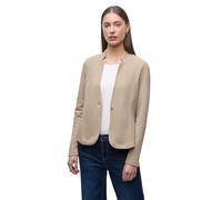 Street One Kurzblazer 2117028 Jacquard, Baumwoll-Mix, V-Ausschnitt, abgesteppt, sanded beige Gr. 46