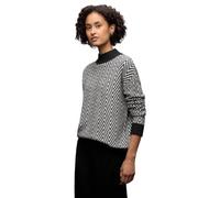 Street One Frauen Jacquard Turtleneck Pullover in Schwarz, Gr: 40