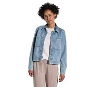 Jeansjacke STREET ONE, Damen, Gr. 46, blau (light blau authentic wash), Jeans, 100% Baumwolle, unifarben, casual, normal normal, V-Ausschnitt, Langarm Manschette, Jacken, mit Knopfleiste (99795953-46)