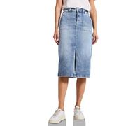 Jeansrock STREET ONE, Damen, Gr. 36, blau (light blau random wash), Jeans, 89% Baumwolle, 8% Polyester, 3% Elasthan, unifarben, casual, normal wadenlang, Röcke, aus Baumwolle mit Stretchanteil (970259