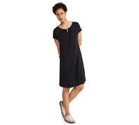 Jerseykleid STREET ONE, Damen, Gr. 42, EURO-Größen, lila (bellflower lila), Jersey, 95% Viskose, 5% Elasthan, unifarben, gerade kniefrei, Rundhals, Bündchen, Kleider Jerseykleid, aus Viskose (62686724