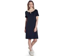 Jerseykleid STREET ONE, Damen, Gr. 38, EURO-Größen, blau (tiefblau), Jersey, 95% Viskose, 5% Elasthan, unifarben, gerade knielang, Rundhals, Bündchen, Kleider Jerseykleid, knielang (17727520-38) tiefb