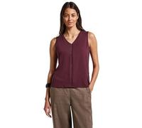 Street One Damen A323333 Jersey-Top mit Häkeldetails, Dark Cherry Red, 46