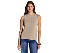 Trägertop STREET ONE, Damen, Gr. 42, beige (coastal beige), Stoff, 95% Viskose, 5% Elasthan, unifarben, normal normal, Rundhals, Bündchen, Tops Trägertop, aus softem Materialmix (52166825-42) coastal