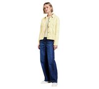 Kurzjacke STREET ONE, Damen, Gr. 44, gelb (vanilla gelb), Stoff, Obermaterial: 90% Polyester, 10% Wolle; Futter: 100% Polyester, Jacquardmuster, casual, gerade normal, V-Ausschnitt, Langarm Bündchen, 