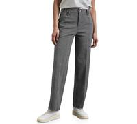 Stoffhose STREET ONE, Damen, Gr. 42, Länge 30, schwarz, Stoff, 70% Polyester, 26% Viskose, 4% Elasthan, kariert, casual, straight fit lang, Hosen, High Waist (88218905-42) schwarz