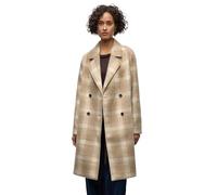 Street One Frauen Karierter Reversmantel in Beige, Gr: 40