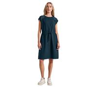 Shirtkleid STREET ONE, Damen, Gr. 42, N-Gr, blau (tide blau), Jersey, Web, Obermaterial: 88% Viskose, 12% Polyamid. Futter: 100% Viskose, unifarben, casual, normal kniefrei, Rundhals, Kurzarm, Kleider