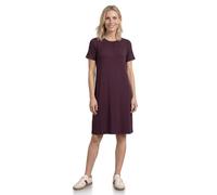 Sommerkleid STREET ONE, Damen, Gr. 46, EURO-Größen, rustic rouge, Stoff, 95% Viskose, 5% Elasthan, unifarben, normal knielang, Rundhals, abgesteppt, Kleider Sommerkleid, knielang (10938503-46) rustic 