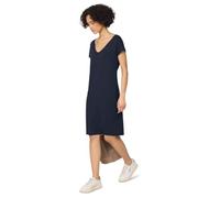 Jerseykleid STREET ONE, Damen, Gr. 42, EURO-Größen, shadowed navy, Jersey, 95% Viskose, 5% Elasthan, unifarben mit Farbeinsätzen, normal knielang, V-Ausschnitt, Bündchen, Kleider Jerseykleid, aus Visk