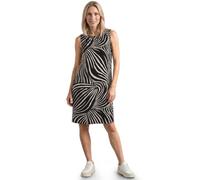 Sommerkleid STREET ONE, Damen, Gr. 46, EURO-Größen, schwarz-weiß (schwarz), Stoff, 100% Viskose, gemustert, normal knielang, Rundhals, abgesteppt, Kleider Sommerkleid, aus Viskose (66176860-46) schwar