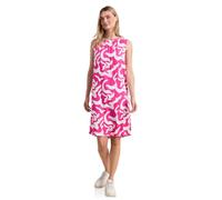 Street One Frauen Knielanges Kleid mit Rundhals und Print in Pink, Gr: 44