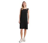 Midikleid STREET ONE, Damen, Gr. 46, EURO-Größen, schwarz, Stoff, 95% Viskose, 5% Elasthan, unifarben, normal knielang, Rundhals, abgesteppt, Kleider Midikleid, mit Rundhalsausschnitt (97061653-46) sc