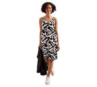 Druckkleid STREET ONE, Damen, Gr. 46, N-Gr, espresso braun, Jersey, Obermaterial: 100% Leinen. Futter: 100% Baumwolle, bedruckt, figurumspielend knielang, V-Ausschnitt, Kleider Druckkleid, mit Allover