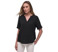 Kurzarmbluse STREET ONE, Damen, Gr. 34, schwarz, Web, 100% Baumwolle, unifarben, normal normal, Rundhals, Bündchen, Blusen, aus reiner Baumwolle (97824964-34) schwarz