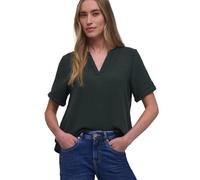 Kurzarmbluse STREET ONE, Damen, Gr. 40, pine grove grün, Web, 100% Baumwolle, unifarben, normal normal, Rundhals, Bündchen, Blusen, aus reiner Baumwolle (26362430-40) pine grove grün