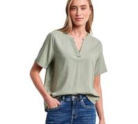 Kurzarmbluse STREET ONE, Damen, Gr. 44, mint leaf, Stoff, 100% Viskose, unifarben, normal normal, Rundhals, Bündchen, Blusen, aus softer Viskose (66299658-44) mint leaf