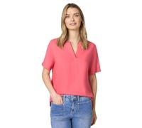 Kurzarmbluse STREET ONE, Damen, Gr. 36, striking coral, Stoff, 100% Viskose, unifarben, normal normal, Rundhals, Bündchen, Blusen, aus softer Viskose (69224461-36) striking coral