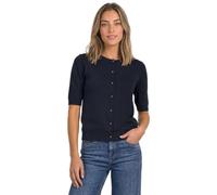 Cardigan STREET ONE, Damen, Gr. 40, schwarz (indigo night), Stoff, 71% Viskose, 29% Polyamid, unifarben, comfort fit normal, Rundhals, Rippbündchen, Strickjacken, mit Knopfleiste (41177003-40) indigo 