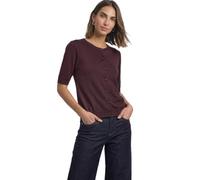 Cardigan STREET ONE, Damen, Gr. 38, rustic rouge, Strick, Obermaterial: 71% Modal, 29% Polyamid, unifarben, normal hüftbedeckend, Rundhals, Bündchen, Strickjacken, Kurzarm Cardigan mit Rundhals und Kn