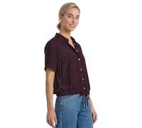 Hemdbluse STREET ONE, Damen, Gr. 46, lila (rustic rouge), Stoff, 100% Viskose, bedruckt, regular fit normal, V-Ausschnitt, abgesteppt, Blusen Hemdbluse, in Blusen-Optik (52486012-46) rustic rouge