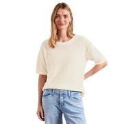Street One Frauen Kurzarm Pullover mit Mesh-Struktur in Beige, Gr: 34
