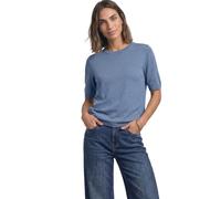 Street One - Kurzarm Pullover mit Rundhals in Unifarbe northern blue mel. - Gr. - 36