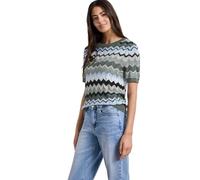 Street One Damen Kurzarm Pullover mit Zick-Zack-Muster