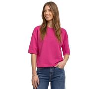 Sweatshirt STREET ONE, Damen, Gr. 46, pink (magenta dream), Sweatware, 65% Baumwolle, 35% Polyester, unifarben, comfort fit, Rundhals, normaler Saum, Sweatshirts Sweatshirt, mit Rundhalsausschnitt (37
