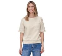 Street One Kurzarmshirt strukturiert mit Streifenmuster und Brusttasche Safari Beige Gr. 40