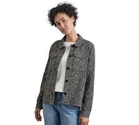 Kurzjacke STREET ONE, Damen, Gr. 46, schwarz, Stoff, 58% Polyester, 28% Baumwolle, 8% Polyamid, 6% Viskose, Jacquardmuster, casual, normal normal, V-Ausschnitt, Langarm Bündchen, Jacken, mit Brusttasc