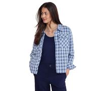 Kurzjacke STREET ONE Gr. 44, blau (high blue) Damen Jacken Kurze mit Karomuster (34501634-44) high blue