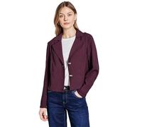Kurzjacke STREET ONE, Damen, Gr. 42, rot (mulberry rot), Stoff, 93% Viskose, 7% Polyester, unifarben, normal kurz, V-Ausschnitt, Bündchen, Jacken, mit Reverskragen (25310415-42) mulberry rot