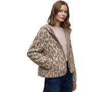 Cardigan STREET ONE, Damen, Gr. 46, light terra mocha, Stoff, 100% Polyester, animal-print, normal normal, ohne Ausschnitt, abgesteppt, Strickjacken, mit Leoprint (30122445-46) light terra mocha