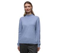 Stehkragenpullover STREET ONE, Damen, Gr. 40, frosted blau meliert, Web, 37% Baumwolle, 34% Polyacryl, 26% Polyester, 3% Elasthan, unifarben, normal normal, hoch geschlossener Ausschnitt, Rippbündchen