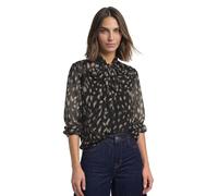 Langarmbluse STREET ONE, Damen, Gr. 40, schwarz, Chiffon, Oberstoff: 100% Polyester. Futter: 100% Modal, bedruckt, regular fit normal, Rundhals, Umschlagbund, Blusen, mit allover Print (91876944-40) s