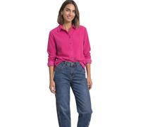 Langarmbluse STREET ONE, Damen, Gr. 38, pink (magenta dream), Web, 100% Baumwolle, unifarben, normal normal, V-Ausschnitt, abgesteppt, Blusen, in Cord-Optik (81125019-38) magenta dream