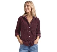 Langarmbluse STREET ONE, Damen, Gr. 42, lila (rustic rouge), Web, 100% Baumwolle, unifarben, normal normal, V-Ausschnitt, abgesteppt, Blusen, aus reiner Baumwolle, Topseller (69625735-42) rustic rouge
