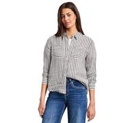 Hemdbluse STREET ONE, Damen, Gr. 44, espresso braun, Web, Obermaterial: 100% Leinen, gestreift, regular fit normal, Rundhals, Manschette, Blusen Hemdbluse, mit Streifen Muster (70839742-44) espresso b