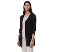 Cardigan STREET ONE, Damen, Gr. 38, schwarz, Stoff, 91% Viskose, 9% Elasthan, unifarben, normal ca. Mitte Oberschenkel, ohne Ausschnitt, abgesteppt, Strickjacken, aus softer Viskose (38996731-38) schw