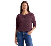 Cardigan STREET ONE, Damen, Gr. 42, lila (rustic rouge), Stoff, 96% Polyester, 4% Elasthan, unifarben, normal normal, Rundhals, abgesteppt, Strickjacken, mit Knopfleiste (30282103-42) rustic rouge