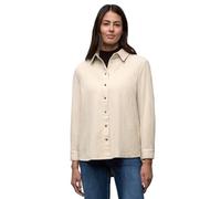 Langarmbluse STREET ONE, Damen, Gr. 46, cotton beige, Web, 100% Baumwolle, unifarben, normal normal, V-Ausschnitt, Bündchen, Blusen (47794208-46) cotton beige